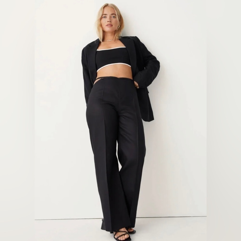& Other Stories black one side cut off black pants. Size 10 ( EUR42)